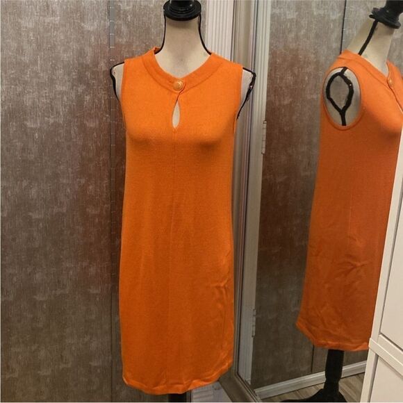 St. John Orange Women's Dress with Cardigan ( set), US4 - Picture 8 of 9
